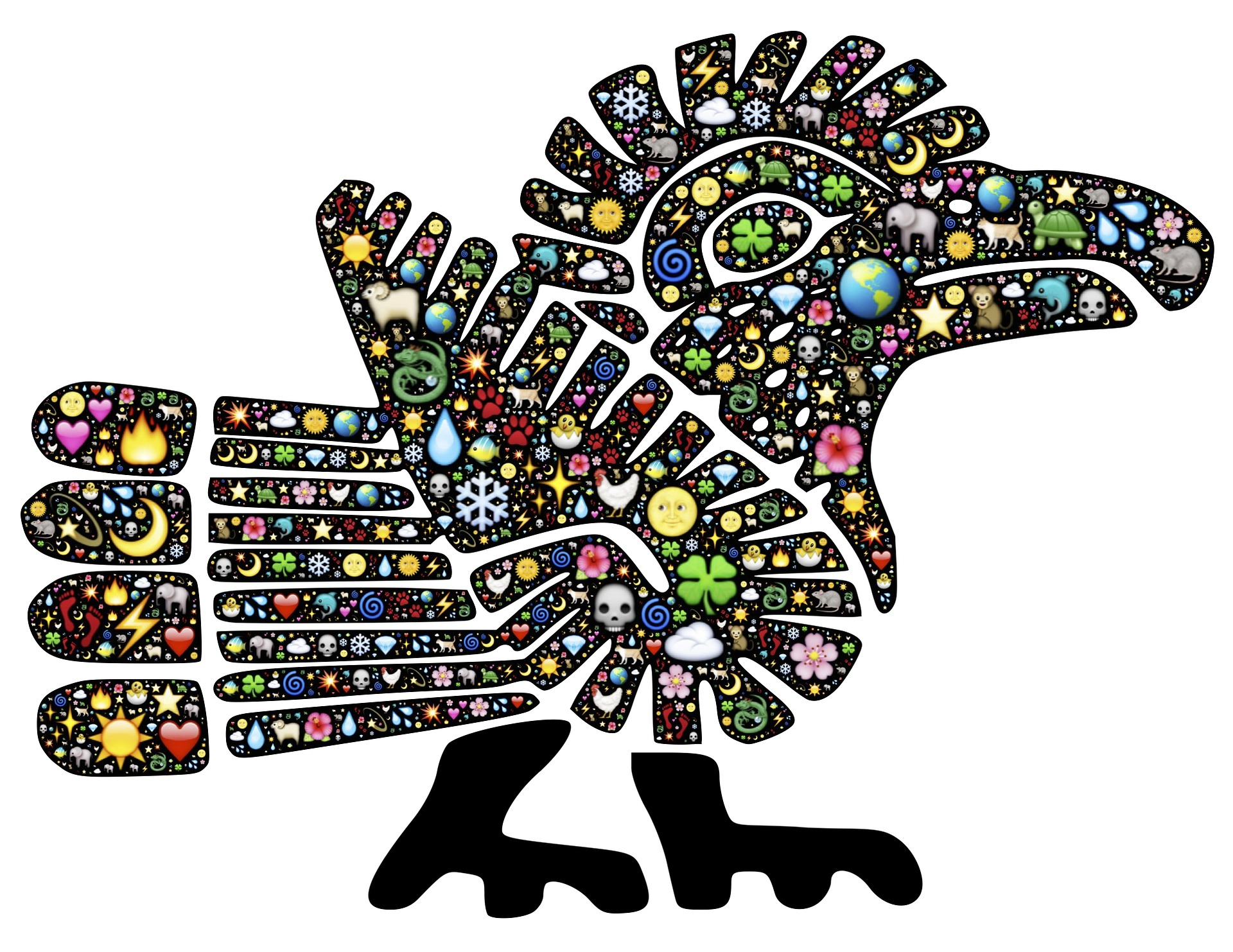 Tempo e Espaço absoluto Kulkulkan 1 - Café com Sabedoria imagem de uma quetzalcoatl cheai de planetinhas coloridos