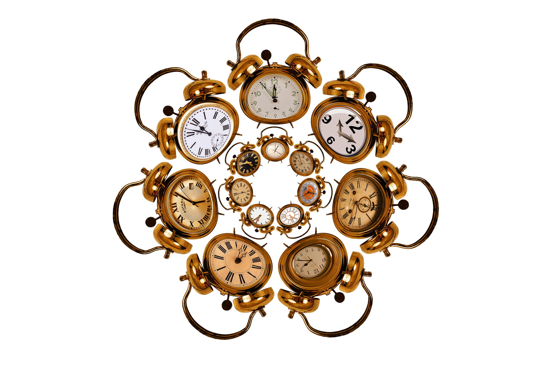 A diferença da Relatividade da Teoria das Cordas com a perceptiva Relatividade da Teoria da Relatividade Geral 1 - Café com Sabedoria Relógios de ouro antigos representando o tempo e espaço ciclico e constante ao meso tempo